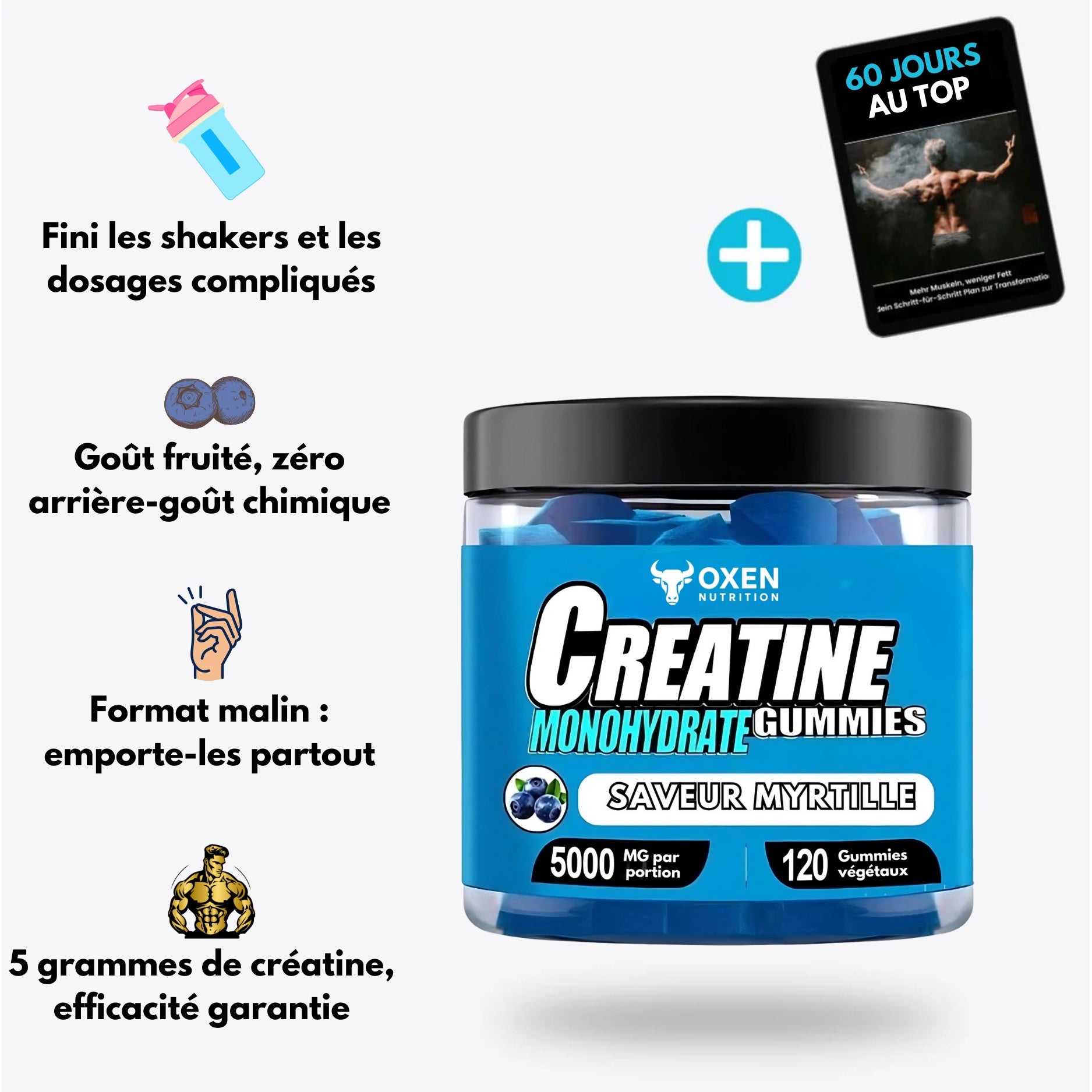 Oxen® – Gummies de créatine pour +40 ans